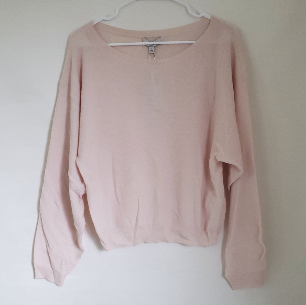 Joie Blush Pink Lightweight Knit Crewneck Wool Cashmere NWT Size L